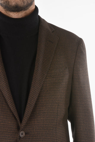 Houndstoothed GATE Blazer with Notch Lapel