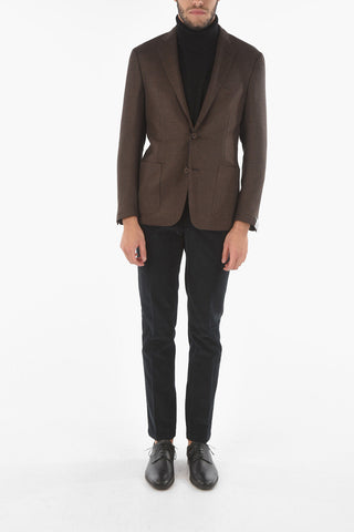 Houndstoothed GATE Blazer with Notch Lapel