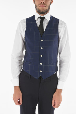 CC COLLECTION Gilet RESET Bicolore in Motivo a Quadri Windowpane