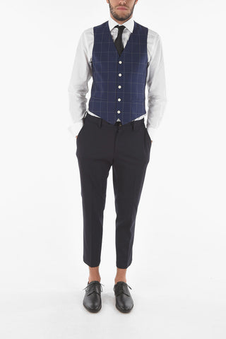 CC COLLECTION Gilet RESET Bicolore in Motivo a Quadri Windowpane