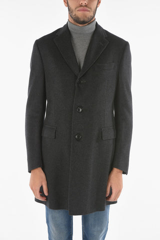 Cappotto Monopetto Foderato in Lana Vergine