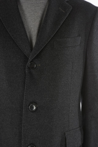 Cappotto Monopetto Foderato in Lana Vergine