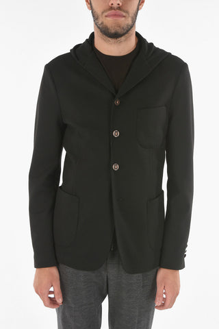 CC COLLECTION Viscose INTERLOCK PENYE Hooded Blazer