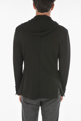CC COLLECTION Viscose INTERLOCK PENYE Hooded Blazer