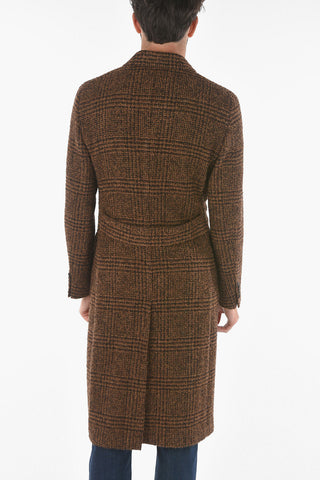 CC COLLECTION Virgin Wool Blend Double-breasted Coat with Iconic Beetle Brooch
