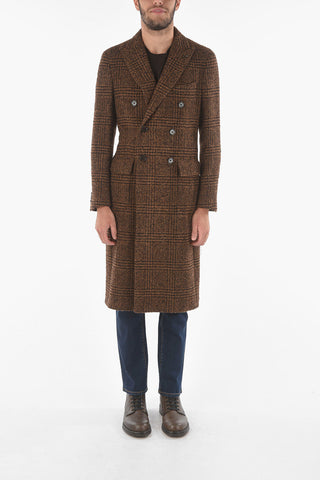 CC COLLECTION Virgin Wool Blend Double-breasted Coat with Iconic Beetle Brooch