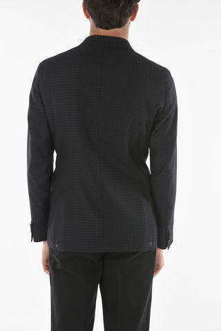 CC COLLECTION Houndstoothed REWARD Double-breasted Blazer with Peak Lapel