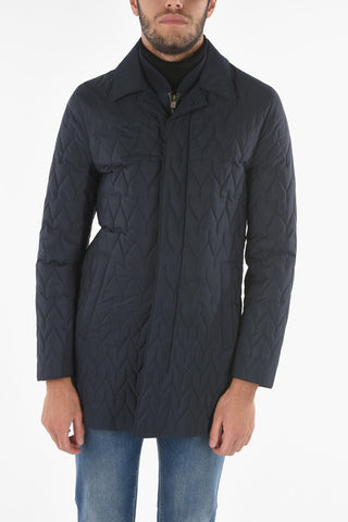 ID Quilted CAPRICE Trench with Zip and Automatic Button Double Fastening