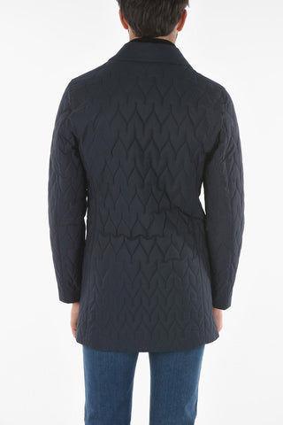 ID Quilted CAPRICE Trench with Zip and Automatic Button Double Fastening