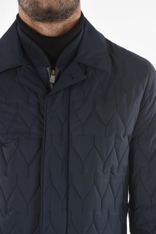 ID Quilted CAPRICE Trench with Zip and Automatic Button Double Fastening