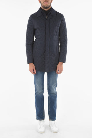 ID Quilted CAPRICE Trench with Zip and Automatic Button Double Fastening
