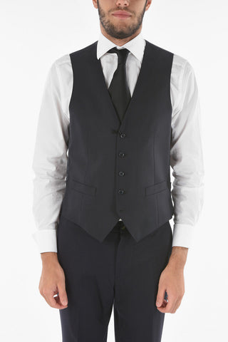 CC COLLECTION Virgin Wool RIGHT Vest with 5-button Closure