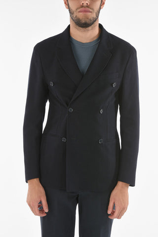 CC COLLECTION Blazer Doppiopetto con Motivo a Intrecco in Misto Lana Vergine