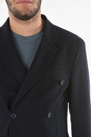 CC COLLECTION Blazer Doppiopetto con Motivo a Intrecco in Misto Lana Vergine