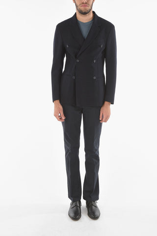 CC COLLECTION Blazer Doppiopetto con Motivo a Intrecco in Misto Lana Vergine
