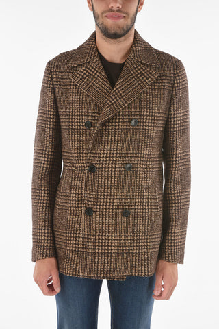 Cappotto Peacoat Doppiopetto in Motivo Principe di Galles
