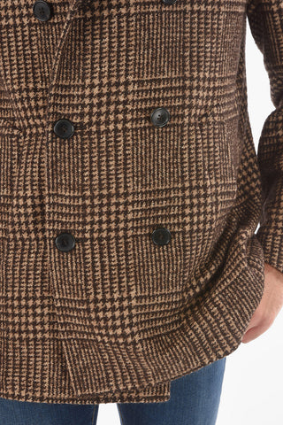 Cappotto Peacoat Doppiopetto in Motivo Principe di Galles