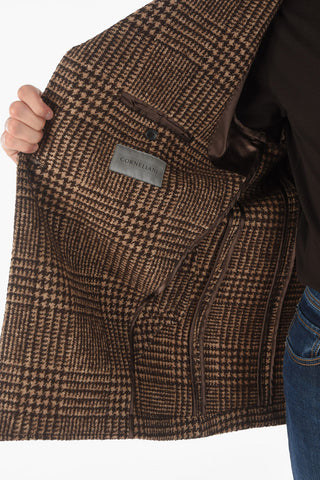 Cappotto Peacoat Doppiopetto in Motivo Principe di Galles