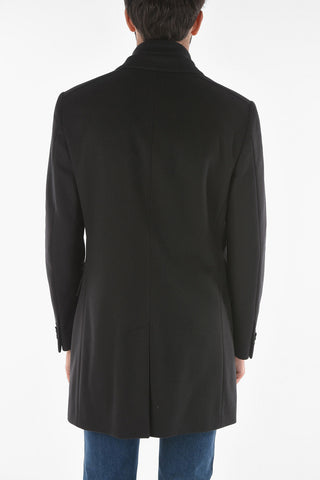 CC COLLECTION Virgin Wool Blend Coat with Removable Chest Piece