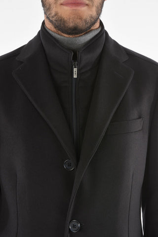 CC COLLECTION Virgin Wool Blend Coat with Removable Chest Piece