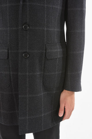 Cappotto a Quadri Windowpane in Lana e Cashmere