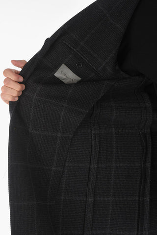 Cappotto a Quadri Windowpane in Lana e Cashmere
