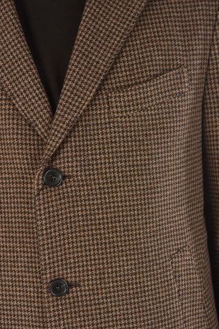 Cappotto Trapuntato in Misto Cashmere con Motivo Pied de Poule