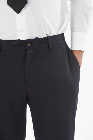 CC COLLECTION Pantaloni Chino in Viscosa con Elastico in Vita