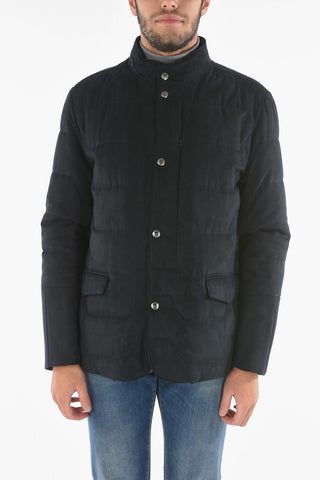 ID Quilted Jacket with Chest Piece and Foldable Hood