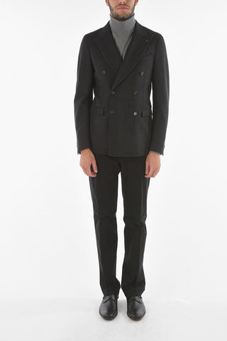 CC COLLECTION Virgin Wool REWARD Double-breasted Blazer with Peak Lapel