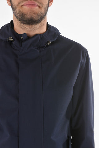 ID Tech Fabric Hooded Parka with Waist Drawstring