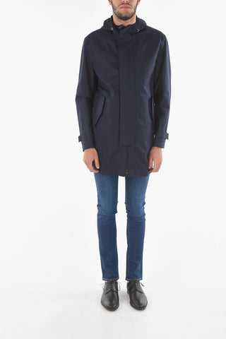 ID Tech Fabric Hooded Parka with Waist Drawstring