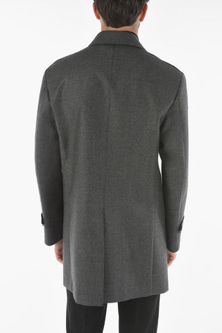Cappotto in Lana Vergine Fantasia Micro Pied de Poulé