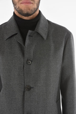 Cappotto in Lana Vergine Fantasia Micro Pied de Poulé