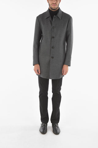 Cappotto in Lana Vergine Fantasia Micro Pied de Poulé