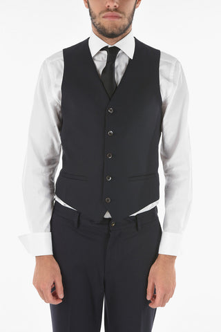CC COLLECTION Virgin Wool CERIMONY RESET Vest with 5-button Closure