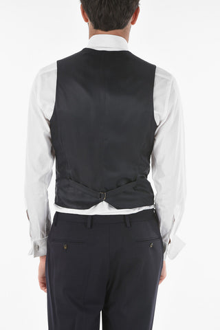 CC COLLECTION Virgin Wool CERIMONY RESET Vest with 5-button Closure