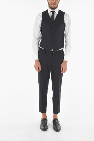 CC COLLECTION Virgin Wool CERIMONY RESET Vest with 5-button Closure