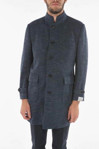Cappotto Spigato con Tasche con Aletta