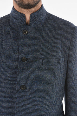 Cappotto Spigato con Tasche con Aletta