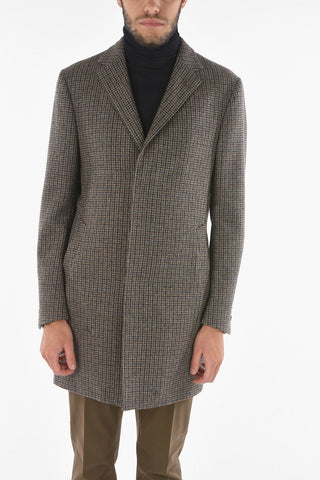 CC COLLECTION Cappotto in Motivo a quadri Tattersall con Iconica Spilla Coleottero