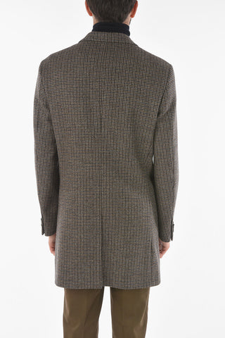 CC COLLECTION Cappotto in Motivo a quadri Tattersall con Iconica Spilla Coleottero