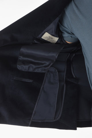 CC COLLECTION Ribbed Velour REWARD Double-breasted Blazer with Peak Lapel