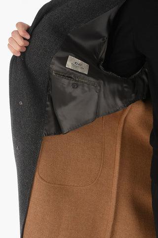 CC COLLECTION Cappotto Barleycorn con Abbottonatura Nascosta