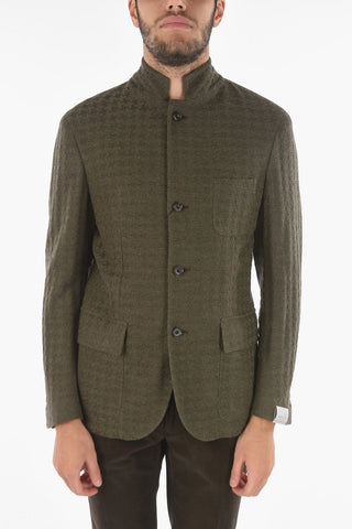 ADAPTIVE PROJECT Tech Wool SIngle-breasted Blazer with Basket Weave Pattern
