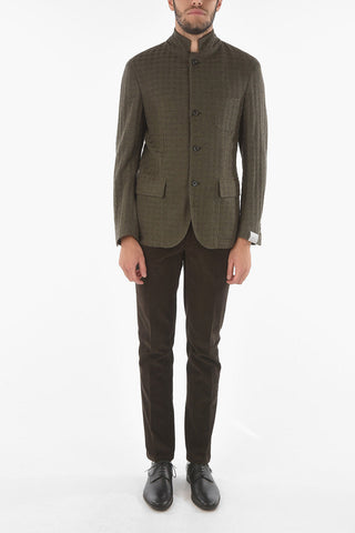 ADAPTIVE PROJECT Tech Wool SIngle-breasted Blazer with Basket Weave Pattern