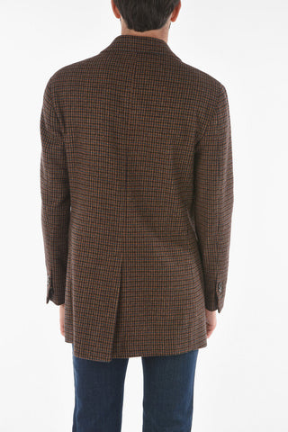 CC COLLECTION Tattersall Checkered Wool Blend Short Coat