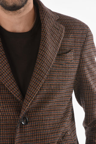 CC COLLECTION Tattersall Checkered Wool Blend Short Coat
