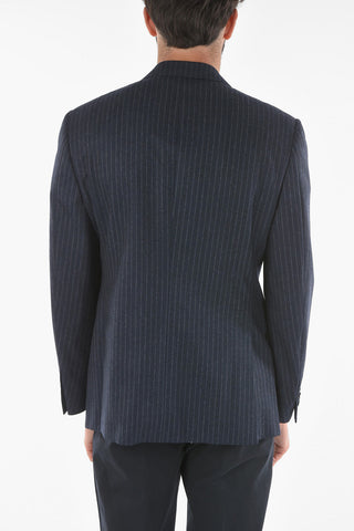 Chalkstriped Wool ACADEMY Blazer with Notch Lapel