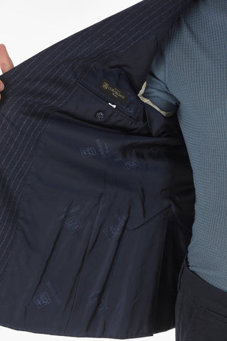 Chalkstriped Wool ACADEMY Blazer with Notch Lapel
